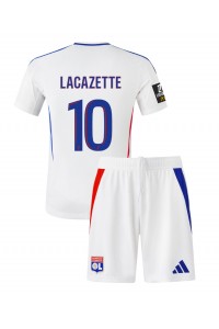 Olympique Lyonnais Alexandre Lacazette #10 Jalkapallovaatteet Lasten Kotipeliasu 2024-25 Lyhythihainen (+ Lyhyet housut)